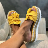 Summer Fashion Sandals Shoes Women Bow Summer Sandals Slipper Indoor Outdoor Flip-flops Beach Shoes Female