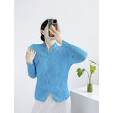 Folded Niche Design Lazy Wind Coat Women's Summer New Air Conditioning Pure Color Thin Zipper