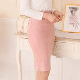 colors size S M L XL 2021 Women Winter Solid Suede Multi Package Hip Pencil Midi Skirt Autumn Winter Bodycon