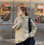 Casual Fashion Women Hooded Women Jumper Solid Loose Sweatshirt Hoodies