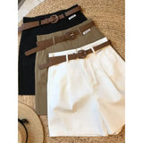 Shorts Women 2025 Summer New Retro High-Rise Thin Casual Pear-Shaped Broad Leg A Word Five-Point