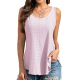 Zingj Summer New Round Collar Sleeveless Solid Color Condole Belt Casual Vest-Outfit