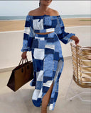 Autumn Fashion Casual Shoulder-Strapped Holiday Dress Two-Piece