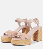 Red-Soled Summer Cursive High-Heeled Sandals Round Head Waterproof Table High Heel Sandals Roman Strap High Heel Sandals