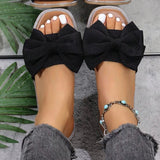 New Flat Bottom Of The Head Of The Slippery Women Wearing Bow Flat And Cloth Cold