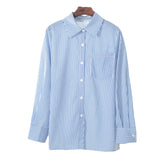 Zingj Striped Shirt 2024 New Fashion Versatile Loose Polo Striped