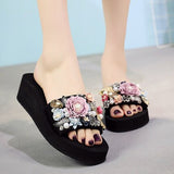 Slippers Casual Outside Women 2019 Fashion Female Ladies Flip Flops Footwear Beach Flat Shoes Low Heel 3cm SIZE