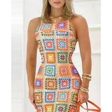 2022 New Fashion Daily Wear Allover Print Spaghetti Strap Bodycon Sexy Dress for Women Casual Midi Party Vintage