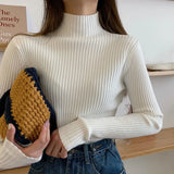 2021 chic Autumn winter Sweater Pullovers Women Long Sleeve casual turtleneck warm basic Sweater knit Jumpers