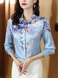 Women Shirt 2023 New Spring Autumn Female Clothing Print Vintage Blouse Fashion Floral Womens Tops Elegant Women