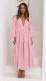 Zingj Autumn And Winter V Collar Waist Show Thin Pleated Long Sleeve Small Fresh Dress Female