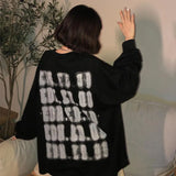 Basic Oversized T-shirt Women Harajuku Black Long Sleeve Tees Korean Fashion Streetwear Kpop Tshirt Female Casual