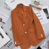 Zingj Suit Jacket Female Korean Joker 2024 Spring And Autumn New Korean Version Temperament Casual Metal Buckle Small Suit