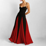 Spring Women's Fashion Temperament Slings Bumping Color Short-Sleeved Loose Swing