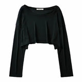 Zingj New Summer Solid Color Sweater Air Conditioning Shirt Women's Pullover Round Neck Loose T-Shirt