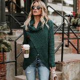 Women Autumn Winter Turtleneck Knitted Sweater Casual Long Sleeve Pullover Vintage Button Jumper Tops