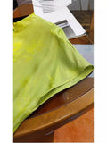 New Chinese Style Button Shirt Early Spring And Summer Green Retro Improved Jacquard Neck Short Sleeve Blouse