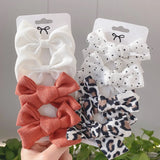 Leopard Print Hairpins Bowknot Hair Clips For Cute Girls Cotton Safty Barrettes Hairgrip Headwear Kids Hair