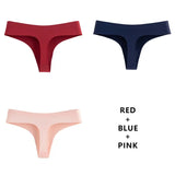 3Pcs/Lot Sexy Women Thongs G String Seamless Panties Low-Rise T-back Comfortable Lingerie Female Underwear Drop
