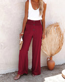 High Waist Loose Long Cotton Linen Wide Leg