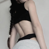 Zingj And Spicy Style Irregular Hollow Design Pure Color Onesie 2023 Autumn / Winter New Sexy Waist