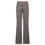 Elegant Vintage Suit Pants Women Casual Low Waisted Long Trousers Ladies Pocket Skinny Sweatpants 90s
