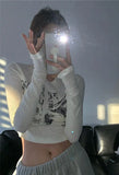 Blurry Long Sleeve Crop Top-Outfit