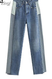 2023 Jeans For Women Mid-Rise Denim Trousers Women Streetwear Y2k Pants Woman Fashion Asymmetric Frayed Hem Summer
