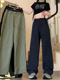 Zingj Retro Cleanfit Cargo Pants Men And Women Loose Straight Casual Pants Simple Wide-Leg