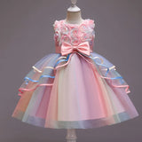 Girls Dress Birthday Party Princess Dress Lace Kids Ball Gown Elegant Dress Casual Children Tulle Dots Dress Size