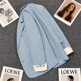 Suitcase Women's 2025 Spring New Korean Style Suit Blue Blast Street Ocean Design