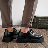 Zingj Shoe Men Summer Low Top Martin Boots Plasole Black Toge Shoes British Casual Small Leather Shoes