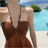Zingj New Style Hang Neck Collar Show Shoulder String Bead Act The Role Of Knit Splicing Condole Belt