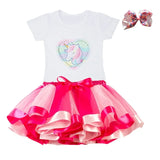 Clothing Sets Baby Girls Clothes 2021 Summer Princess Party Unicorn Colorful tutu Dress Kids Birthday Ball Gown