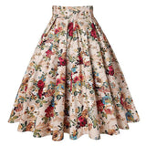 Preppy Style Women Short Skirt High Waist 2022 Floral Printed Jupe Longo Elegant Vintage Pleated Skirts Womens