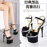 Zingj Hate Day High Nightclub Super High Heels Sandals Women's Work Shoes Show Pole Dancing Shoes Crystal