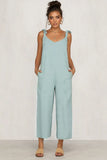 Women Rompers 2023 Summer new Ladies Casual Clothes Loose Linen Cotton Jumpsuit Sleeveless Backless Playsuit Trousers