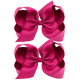 6'' Solid Color Grosgrain Ribbon Bows Hair Clips For Cute Girls Large Handmade Hairpins Barrettes Kids Hair