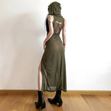 Summer Fashion Trend Women's New Hooded Loose Under The Fork Personality