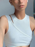 Ribbed Crop Tank Top Set- Outfit