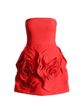 2025 Summer New Fashion Geek Flower Bra Splicing Body Dress Short Dress Thin High-End Dress