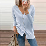 Zingj And Winter New Knit Cardigan Female Loose Jacket With Woolen Sweater V-Neck Sweater Coat Women's Clothing-Outfit