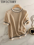 Vintage Printed Thin Chiffon Pullover Tops T Shirt Women Fashion Casual Elegant Chic Silk Satin Loose