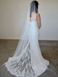 YouLaPan V71a Glittering Wedding Veil Sparkly Crystal Bridal Veil Luxury Diamond 1 Tier Soft Bride Veils with Rhinestones