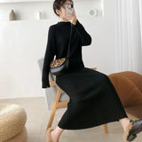 Women Bodycon Sheath Sweater Dress Female Knitted Long Sleeve Casual Midi