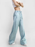 Zingj Trendy Women's Wear Personality Rope Design Solid Color Simple Basic Straight Tube Overalls Casual