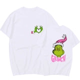 High Street Style Trend Summer Lovers Wear Green Printed Round-Neck Short-Sleeved Shirt T-Shirt