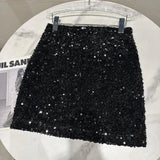2022 Autumn Winter New Arrival Bright Sequins Short Bodycon Skirt Women