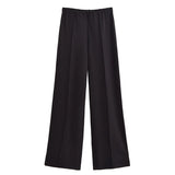 Sports Solid Suit 2025 Spring Double-Sided Cloth Collar Collar Jersey Elastic High-Waisted Trousers