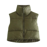 INS 9 Color Double Pocket Standing Collar Cotton Vest 2021 Autumn And Winter New Double Color Slim Cotton Jacket Vest Top-Outfit